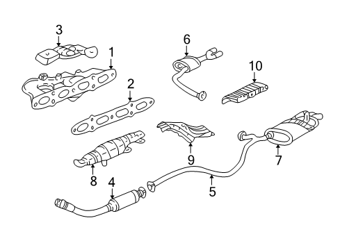 2002 Pontiac Sunfire Muffler & Pipe, Driver Side Diagram for 22622624