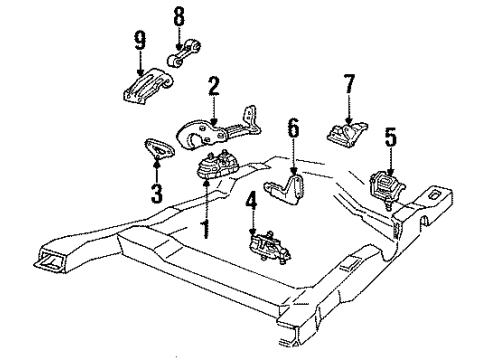 1988 Buick Century Engine & Trans Mounting Diagram 3 - Thumbnail