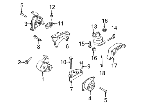 2008 Saturn Astra Rear Mount Bracket Diagram for 24459817