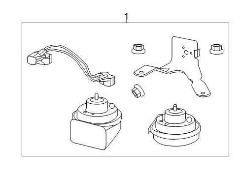 2015 Chevy Malibu Horn Diagram for 23343360