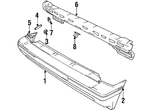 1998 Chevy Tracker Bumper Cover Diagram for 91173384