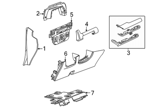 2022 Cadillac Escalade Trim Plate, Black Diagram for 84266353