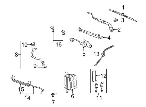 2009 Saturn Vue Washer Pump Diagram for 19167136