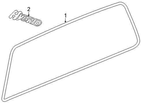 2010 Chevy Silverado 1500 Glass & Hardware - Back Glass Diagram