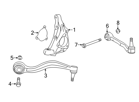 2016 Cadillac ATS Front Suspension Components Diagram 3 - Thumbnail