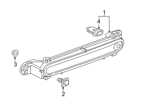 2014 Chevy Malibu High Mount Lamp Stud Diagram for 11569652