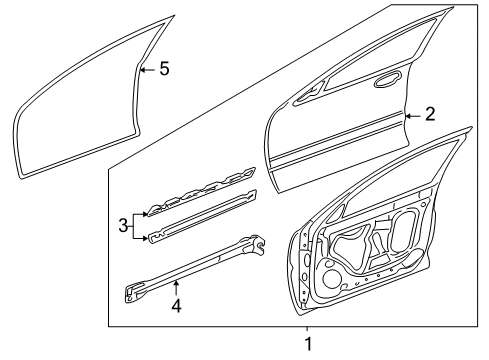 1999 Pontiac Grand Am Door & Components Diagram