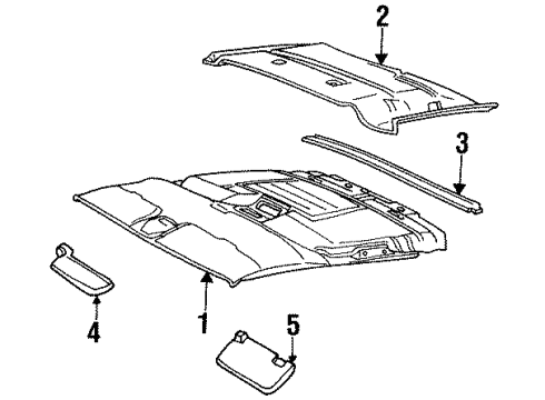 1997 Chevy C2500 Suburban Interior Trim - Roof Diagram