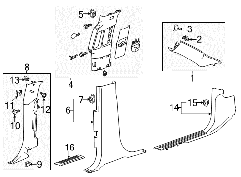 2019 Chevy Silverado 1500 LD Interior Trim - Cab Diagram 3 - Thumbnail