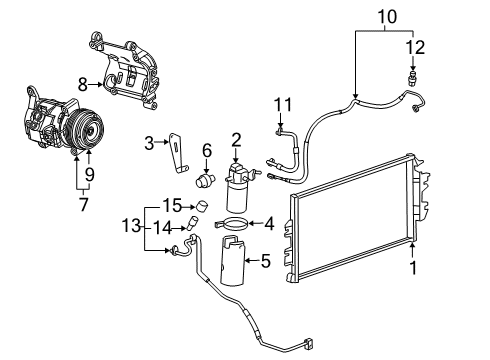 2025 Chevy Express 2500 A/C Condenser, Compressor & Lines Diagram