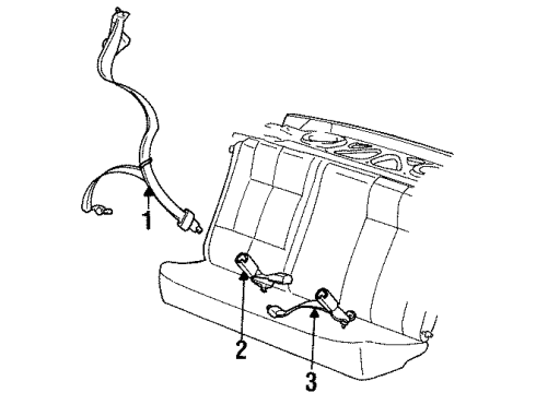 1998 Saturn SL2 Rear Seat Belts Diagram