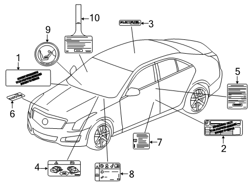 2017 Cadillac ATS Information Labels Diagram