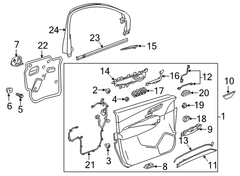 2020 Cadillac XT4 Handle, Inside, Front Driver Side Diagram for 84445157