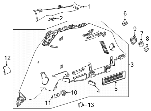 2024 Chevy Equinox EV Interior Trim - Quarter Panels Diagram