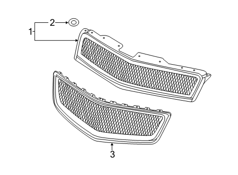 2010 Chevy Traverse Grille & Components Diagram