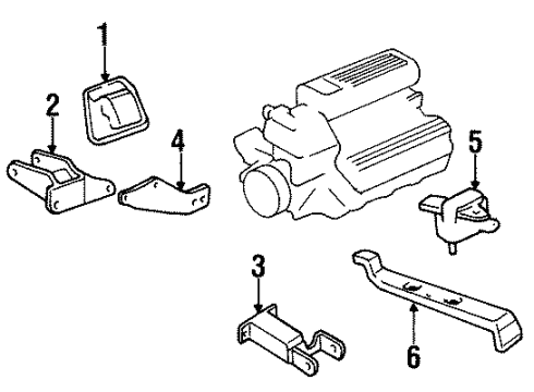 2002 Pontiac Firebird Mount Bracket, Driver Side Diagram for 10274964