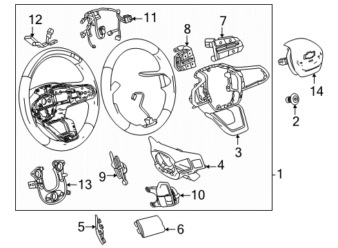 2025 Chevy Tahoe Steering Wheel & Trim Diagram