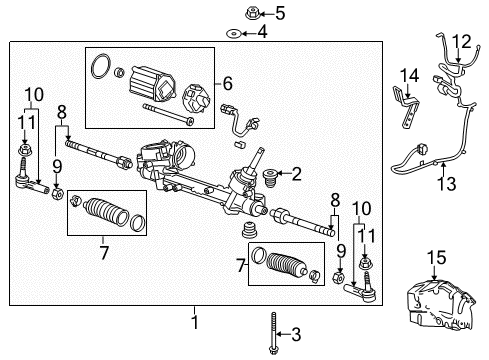 2015 Buick Verano Inner Tie Rod Diagram for 13286687