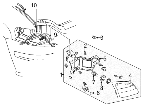 2002 Pontiac Montana Headlamp Components Diagram