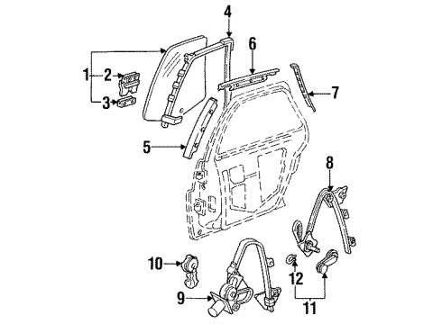 1991 Buick Regal Window Motor, Front Driver Side Diagram for 19153501