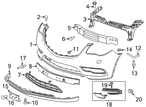 2017 Buick Enclave Side Retainer, Driver Side Diagram for 20986161