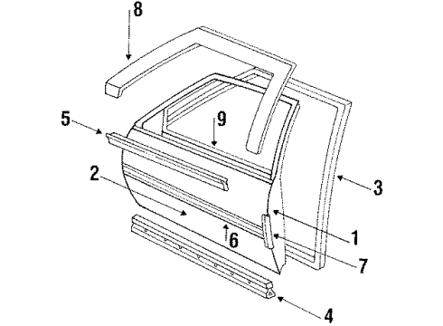 1986 Buick LeSabre Door & Components Diagram