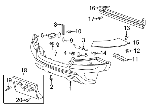 2019 Chevy Colorado Bumper & Components - Front Diagram 4 - Thumbnail