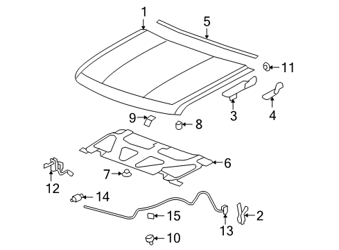 2010 Chevy Silverado 1500 Hood & Components Diagram