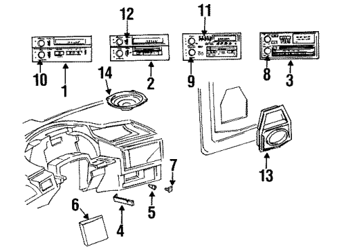 1998 Pontiac Grand Am Front Driver Speaker Diagram for 16202119