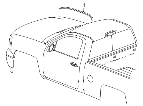 2018 Chevy Silverado 3500 HD Exterior Trim - Cab Diagram 3 - Thumbnail