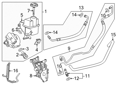 2012 Chevy Silverado 2500 HD P/S Pump & Hoses Diagram 3 - Thumbnail