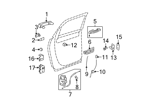 2011 GMC Acadia Lock Rod, Driver Side Diagram for 22799146
