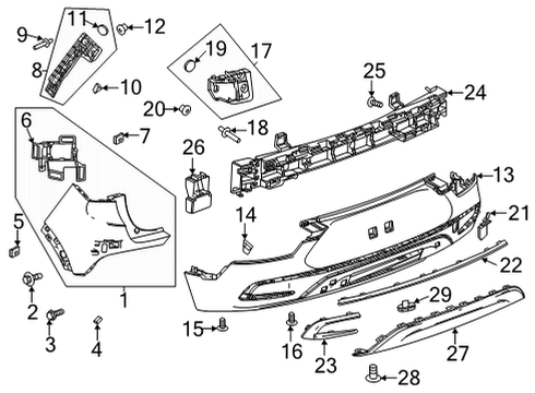 2023 Buick Encore GX Bumper & Components - Rear Diagram 2 - Thumbnail