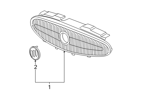 2006 Buick LaCrosse Grille Diagram for 15792436