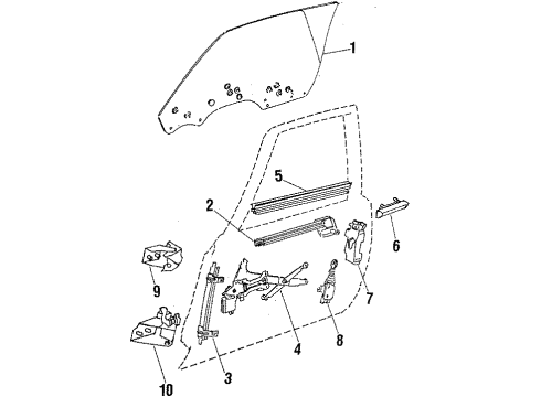 1986 Buick Regal Glass, Driver Side Diagram for 20290287