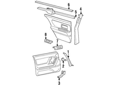 1999 Oldsmobile LSS Interior Trim - Pillars Diagram