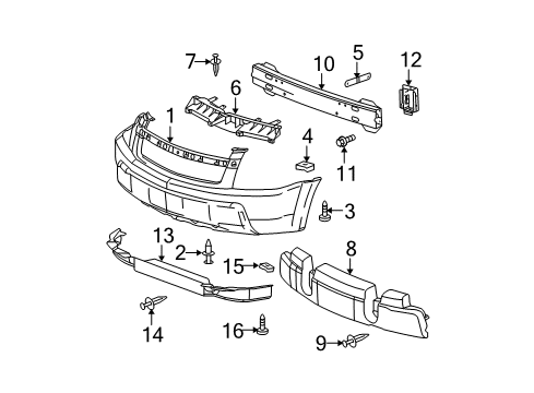 2005 Chevy Equinox Air Deflector, Front Diagram for 5491291