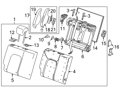 2017 Chevy Sonic Seat Back Frame, Rear Diagram for 13290270