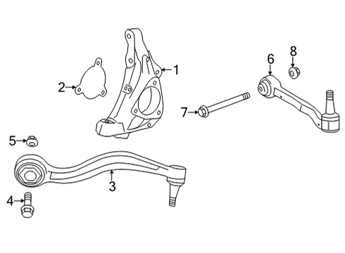 2020 Cadillac CT4 Front Suspension Components Diagram