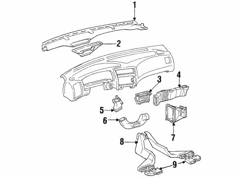 1999 Chevy Prizm Air Duct Diagram for 94859472