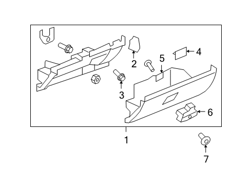 2009 Hummer H2 Glove Box Diagram for 20925877