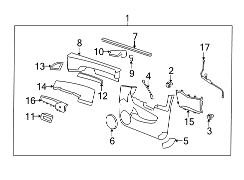 2008 Saturn Vue Lock Knob Bezel, Driver Side Diagram for 25940819