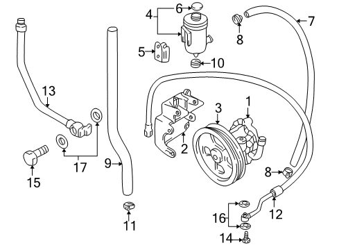1999 Chevy Tracker P/S Pump & Hoses Diagram 2 - Thumbnail