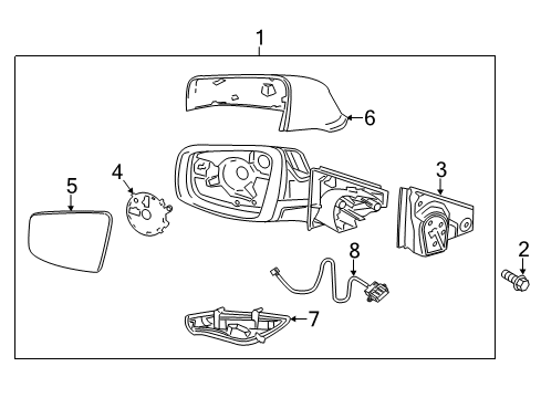 2015 Buick LaCrosse Mirror Motor Diagram for 20982789