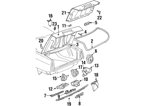2001 Cadillac Eldorado Lock, Rear Diagram for 20513752