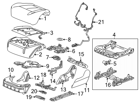 2025 Cadillac ESCALADE IQ Second Row Seats Diagram