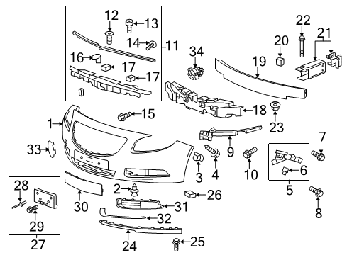 2012 Buick Regal Bumper & Components - Front Diagram 2 - Thumbnail