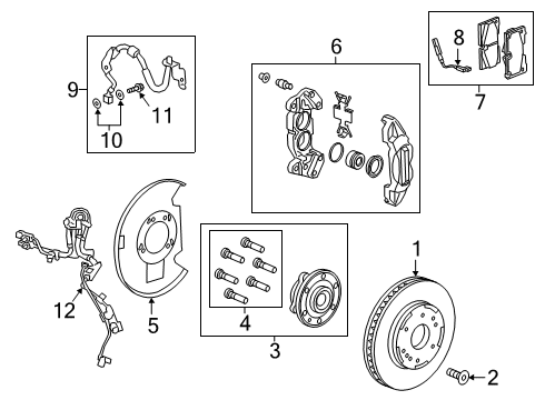 2021 GMC Sierra 1500 Caliper, Red Caliper, Passenger Side Diagram for 13545383