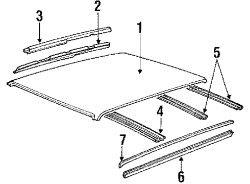 1985 Chevy Celebrity Roof & Components Diagram