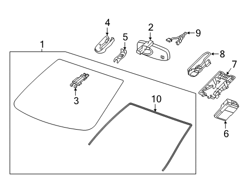 2024 GMC Terrain Glass - Windshield Diagram